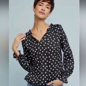 Dolan anthropologie blouse half moon print